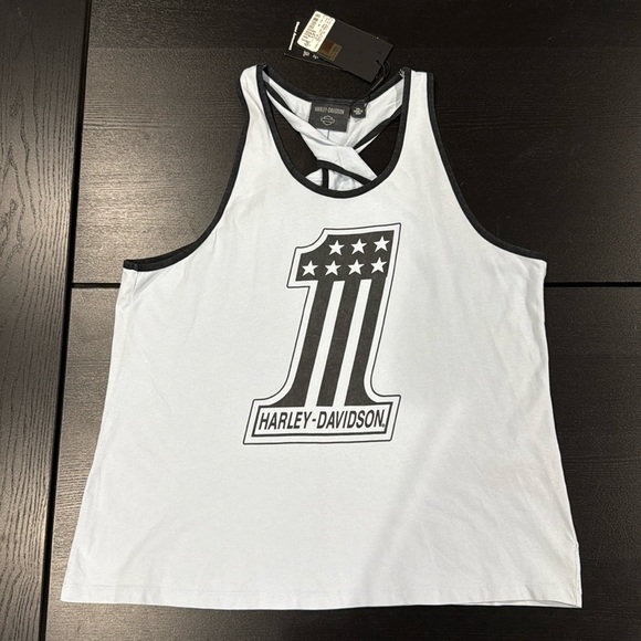 Harley-Davidson Women's National Anthem Twist Back Tank - Skyway Blue - 2XL - Picture 4 of 8